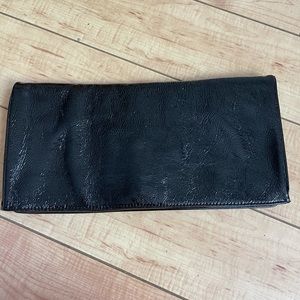 HOBO Patent Leather Foldover Clutch Like New Black